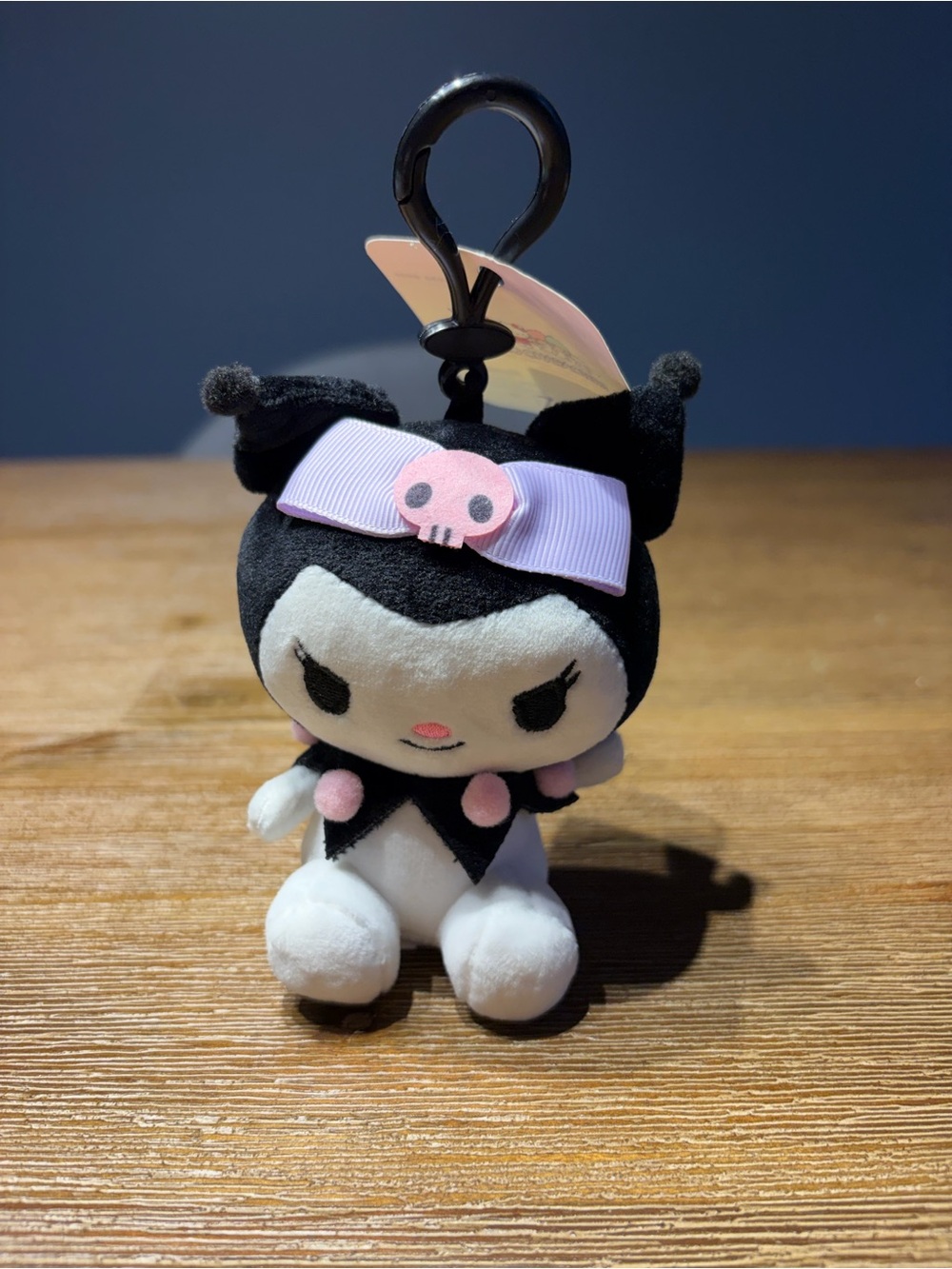 Kuromi-Inspired Black and Pink Plush Keychain ZGO sanrio